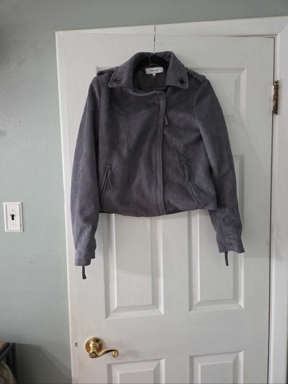 John &Jenn faux suede moto jacket.  L